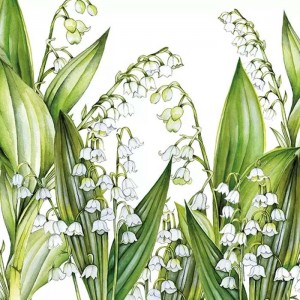 Салфетка для декупажа "Душистые ландыши" бумажная, 13314965, 33х33 см