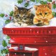 Салфетка для декупажа "Котята на почтовом ящике" бумажная, 33304960, 33х33 см