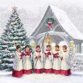 Салфетка для декупажа "Рождественский хор" бумажная, 13312015, 33х33 см