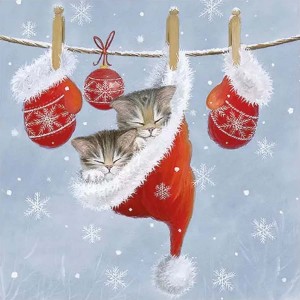 Салфетка для декупажа "Пригрелись" бумажная, 33314750, 33х33 см