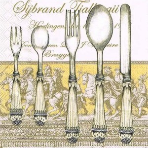 Салфетка для декупажа "Столовое серебро" бумажная, 13305710, 33х33 см