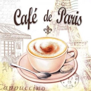 Салфетка для декупажа "Cafe de Paris" бумажная, 13311665, 33х33 см