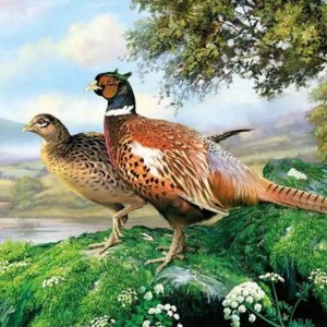 Салфетка для декупажа "Королевские фазаны на природе" бумажная, 13308930, 33х33 см