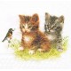 Салфетка для декупажа "Котята и птичка" бумажная, 13310170, 33х33 см