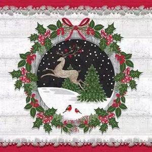 Салфетка для декупажа "Зимняя сцена" бумажная, 33313580, 33х33 см