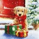 Салфетка для декупажа "Маленький щенок с подарками" бумажная, 612033, 33х33 см