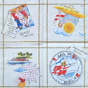 Салфетка для декупажа "Отдых на море" бумажная C387860, 25х25 см