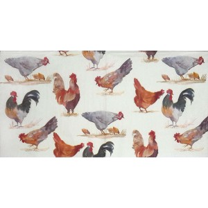 Салфетка для декупажа "Петухи и курочки на бежевом", L567100, 33х33 см