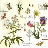 Салфетка для декупажа "Цветы botanical" бумажная IHR-369, 33х33 см