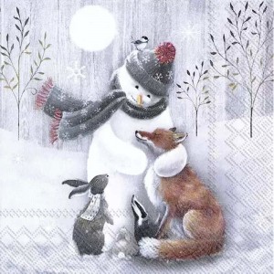 Салфетка для декупажа "Снежные объятия" бумажная, L-926200, 33х33 см