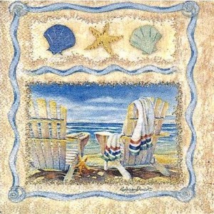 Салфетка для декупажа "Ушли купаться" бумажная, 25х25 см