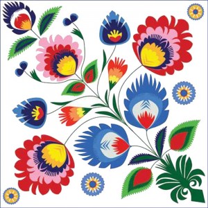 Салфетка для декупажа "Хохлома, цветок" бумажная TL323000, 33х33 см