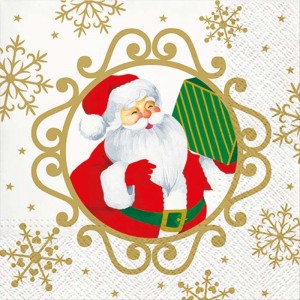 Салфетка для декупажа "Дед Мороз в рамочке" бумажная TL813000, 33х33 см