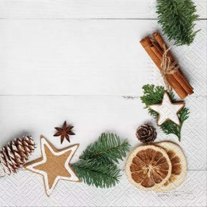 Салфетка для декупажа "Вкусная рамка к Рождеству" бумажная TL833000, 33х33 см