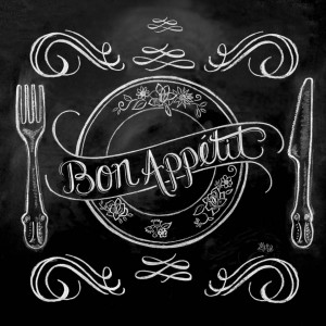 Салфетка для декупажа "Доска меловая. Bon Appetit" бумажная, 1332463, 33х33 см