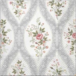 Салфетка для декупажа "Решётка с цветами" бумажная TL674000, 33х33 см