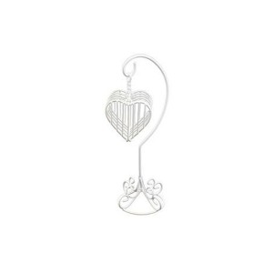 Мини клетка-сердечко подвесная металлическая белая ScrapBerry's, SCB271028, 19,5 см
