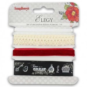 Ленты декоративные ScrapBerry's "Элегия", 4 ленты по 1 м, арт. SCB390519
