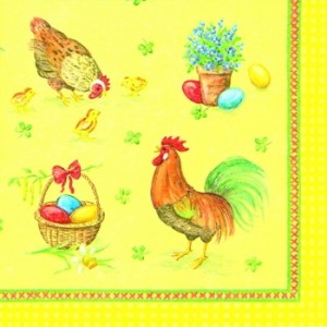 Салфетка для декупажа "Курочки, петушки и пасхальные яйца" бумажная, 384000, 33х33 см Салфетка для декупажа "Курочки, петушки и пасхальные яйца" бумажная, 384000, 33х33 см