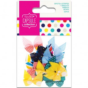 Набор декоративных бантов PMA367205 "Spots & Stripes Brights" DOCRAFTS, 20 шт.