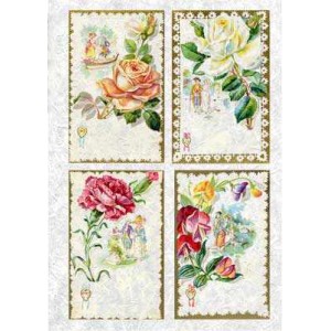 Рисовая бумага для декупажа Kalit IRP0070, 32х45 см, 25 г/м2, Любовные валентинки