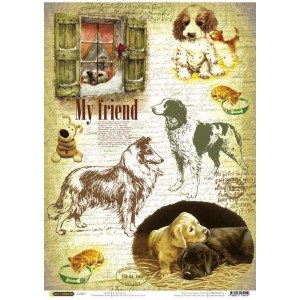 Рисовая бумага для декупажа Craft Premier CP04419 "Мой друг", А3