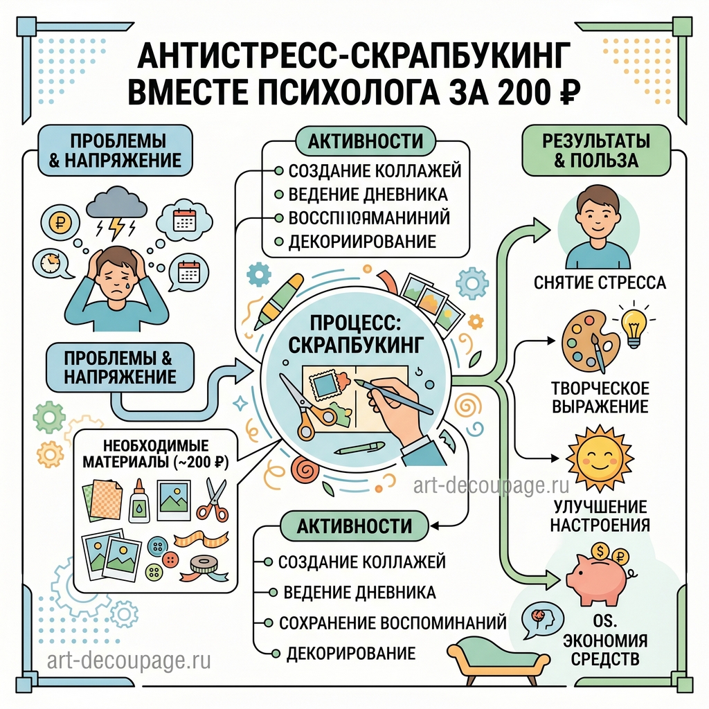 Антистресс-скрапбукинг вместо психолога за 200 ₽ — как быстро снять напряжение