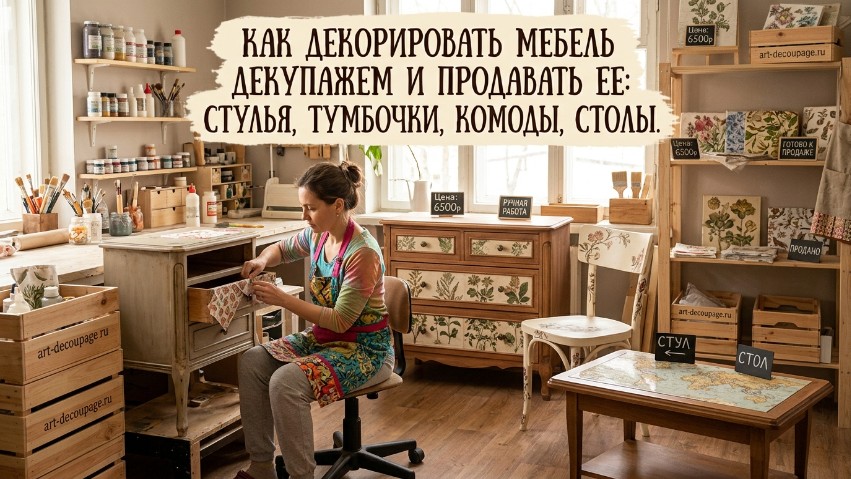 Как украшать мебель с помощью декупажа