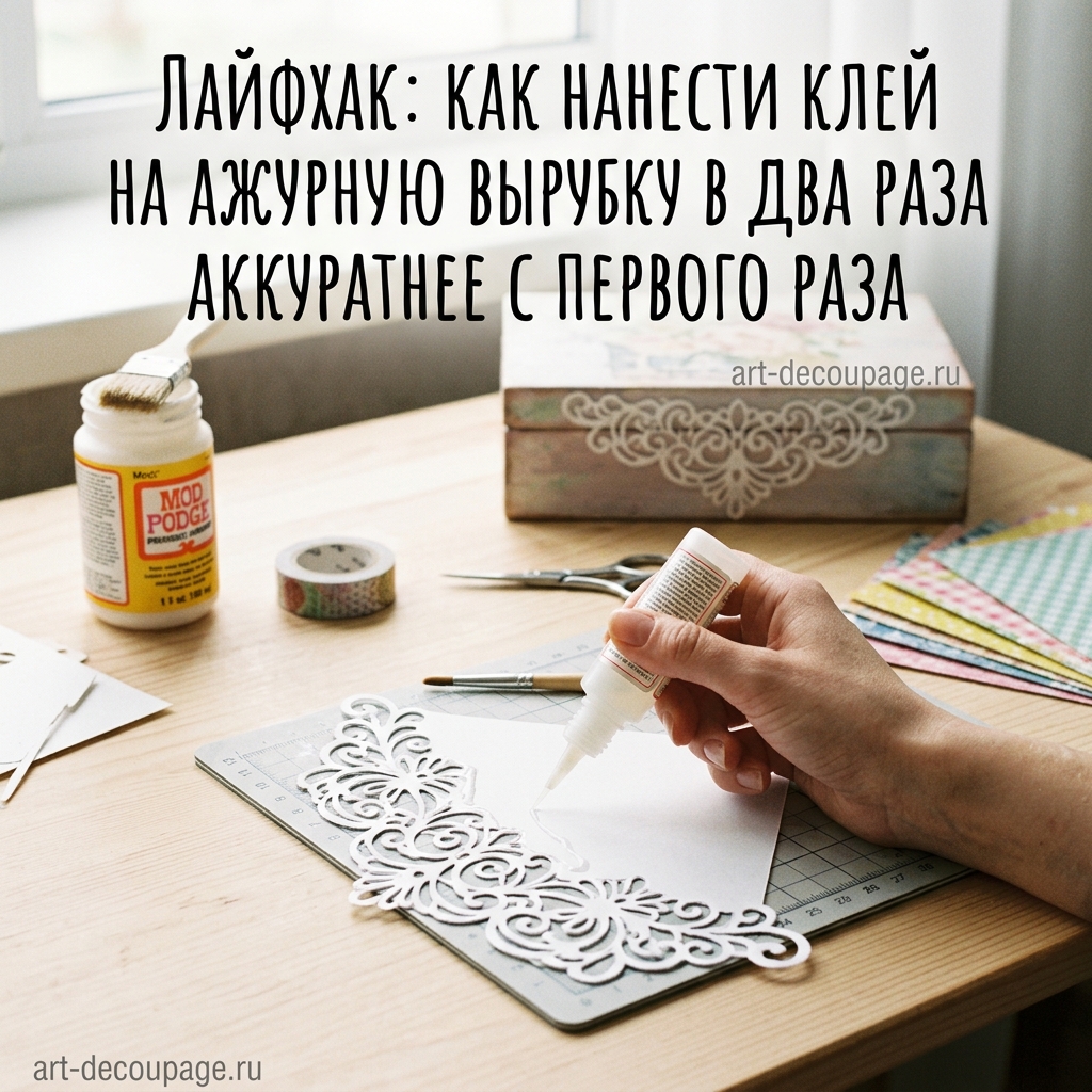 Лайфхак: как нанести клей на ажурную вырубку в 2 раза аккуратнее с первого раза
