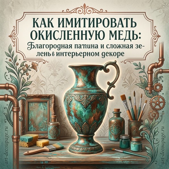 Как сымитировать окисленную медь: благородная патина и сложная зелень в интерьерном декоре