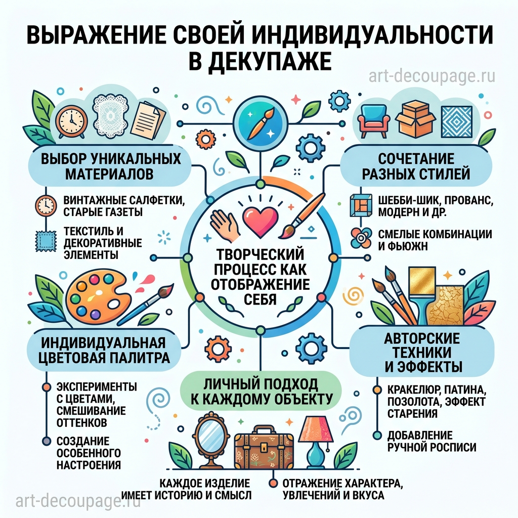 Выражение своей индивидуальности в декупаже