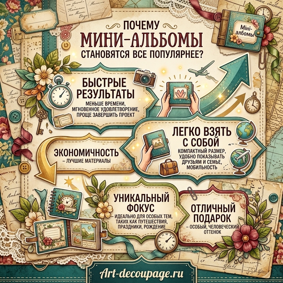 Мини-альбомы в скрапбукинге становятся популярнее классических больших альбомов