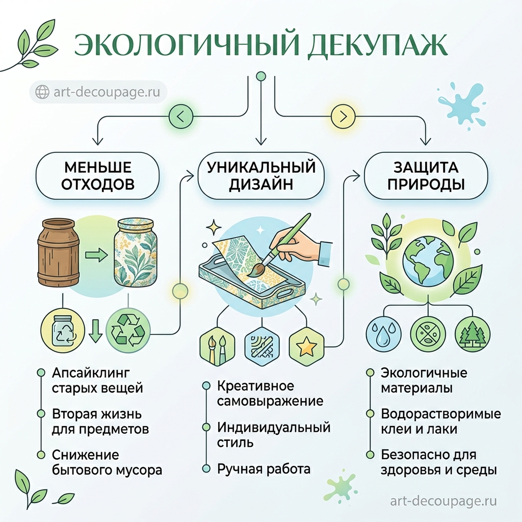 Экологичный декупаж: мастера все чаще используют переработанные материалы