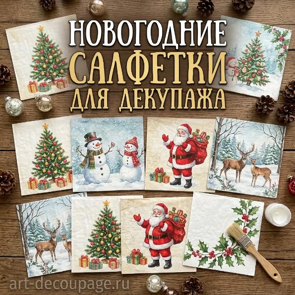 Салфетки на Новый год, Рождество